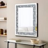 QMDECOR Crystal Crush Diamond Rectangle Silver Mirror for Wall Decoration