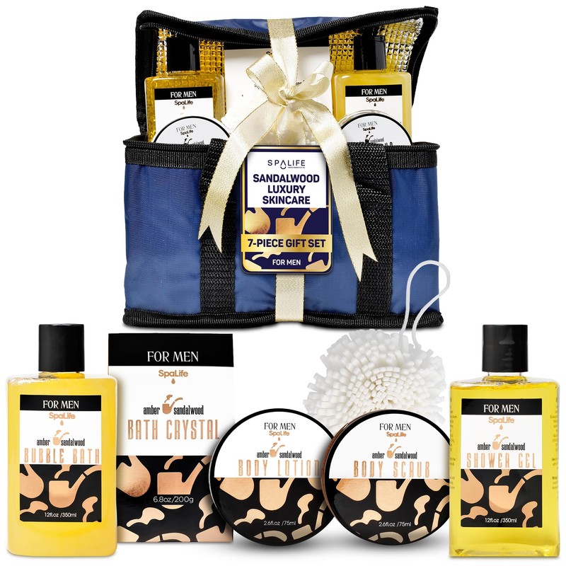 SpaLife Luxury Spa Skincare Sandalwood Gift Set for Men |