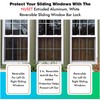 NU-SET 3" Reversible Sliding Window/Patio Door Bar Lock, White (1