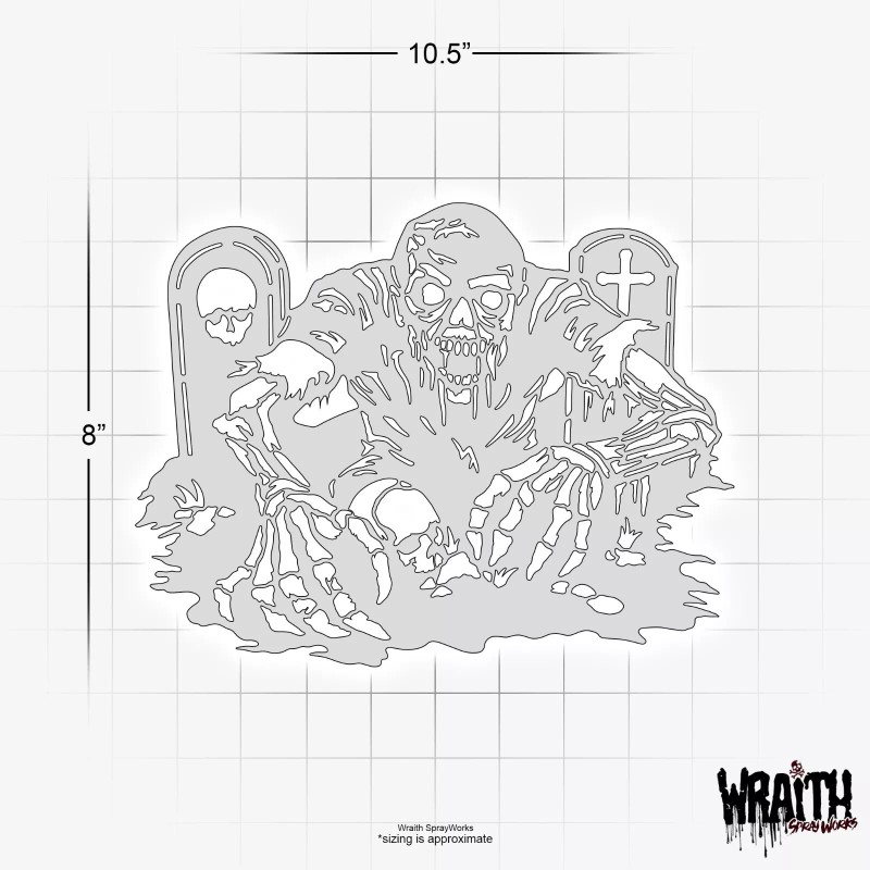 Wraith SprayWorks Zombie #2 - Reusable Airbrush Stencil Template