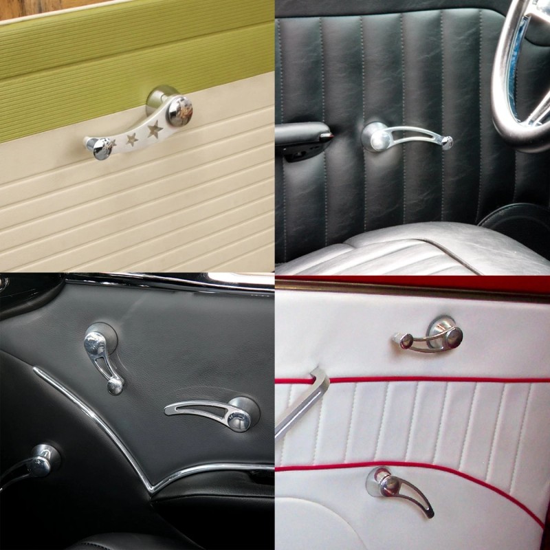 AutoLöc Power Accessories Brushed Billet Aluminum Maltese Cross Car Window