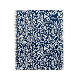 Hilroy Block Print Spiral Journal, 8" x 10", 192 Pages/96 Sheets, Premium 80 GSM Lined White Paper, Twin Gold Coil, Hard Cover, 1 Journal (440154)