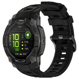 HAYONLIY Sport Band Compatible for Garmin Instinct 3 45mm/Instinct 3 50mm, 22mm/26mm Soft Silicone Waterproof Adjustable Strap for Garmin Instinct 3 SOLAR/AMOLED for Men Women