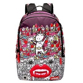 Graffiti School Backpack for Teen Girls,Hip Hop Backpack,Cute Schoolbag Unicorn,Computer Backpack Fits 15.6 Inch Laptop,College Backpack with USB Charging Port,Travel Laptop Backpack