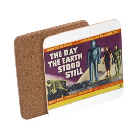 Untersetzer aus Kork – The Day The Earth Stood Still alte Filmplakat Retro Vintage – 6er Pack (95 x 95 mm)