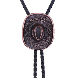 HUABOLA CALYN Western 3D Cowboy Hat bolo tie- Fashion Vintage Cowboy Knight Boots Bolo ties for Men