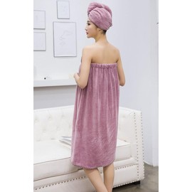 SJTJSPX Towels Wrap for Women Bathrobe for Spa Shower Sauna Beach Gym Ladies Towel Wrap Highly Absorbent Bathrobe Adjustable Bathtowel Hair Towel Cover-Up Wrap Towel Hotel Nightgown Towelling