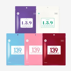 139 Mask Pack 5-Pack Tone-Up Vita Whitening Face Pack / 139 마스크팩 5매입톤업 비타 미백 얼굴팩