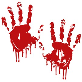 Finest Folia 2 Bloody Hands Car Stickers, 22 cm, Bloodstain Stickers, Car Stickers, Windscreen Stickers