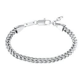 s.Oliver 2032542 Stainless Steel Men's Bracelet 20 + 2 cm Silver Comes in Jewellery Gift Box, Precious metal, No Gemstone