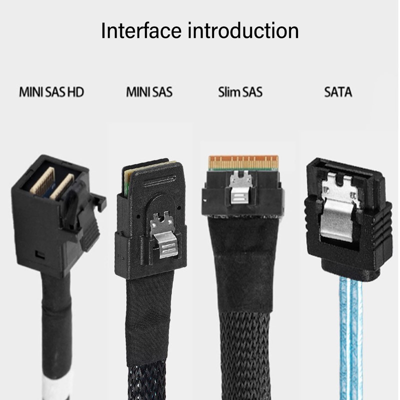 Mini SAS to 4 SATA Cable 7Pin 12Gbps Tinplated Copper