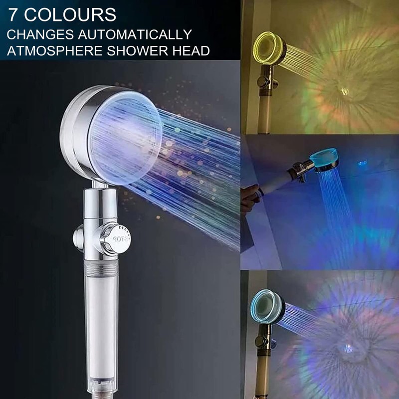JINYOMFLY LED Shower Head with Colour Changing, LED Hand Shower,
