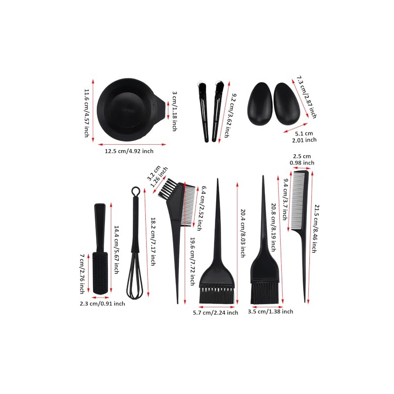 12 Kit De Coloración De Tinte para El Cabello Tazón