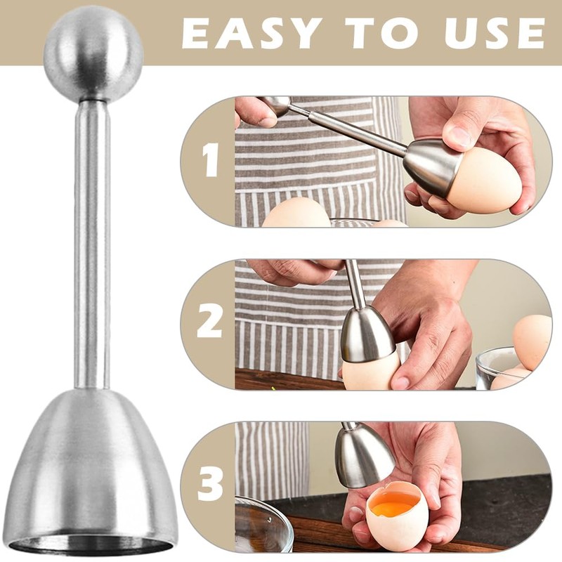 Zasjon Egg Slicer Stainless Steel 3-in-1 Egg Cutting Tool, Egg