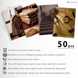 Dark Academia Raumdekoration, 50 Stück, Vintage-Wandcollage-Set, ästhetische Bilder, Vintage-Poster für Zimmer, ästhetische Dinge, Tiktok, ästhetische Wanddekoration für Teenager-Mädchen-Schlafzimmer,