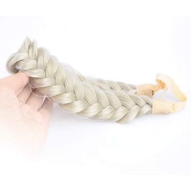 DIGUAN Messy Wide 2 Strands Synthetic Hair Braided Headband Hairpiece Women Girl Beauty accessory, 62g/2.1 oz (Light Ash Blonde)