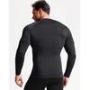 NELEUS Men's 3 Pack Compression Shirt Athletic Running Shirts,5029,Black/Grey/Navy,Blue,XL