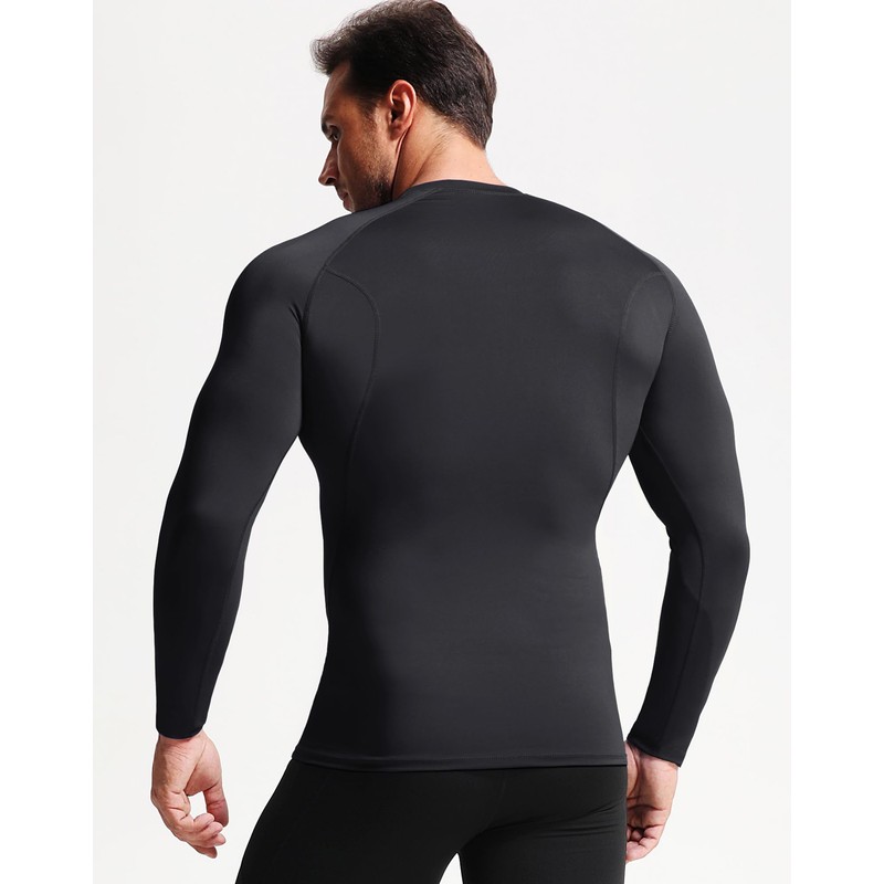NELEUS Men's 3 Pack Compression Shirt Athletic Running Shirts,5029,Black/Grey/Navy,Blue,XL