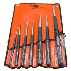 Groz 25809 Heavy Duty Drift Punch Set, 7pc with 1/8", 5/32", 3/16", 1/4", 5/16", 3/8" and 7/32"