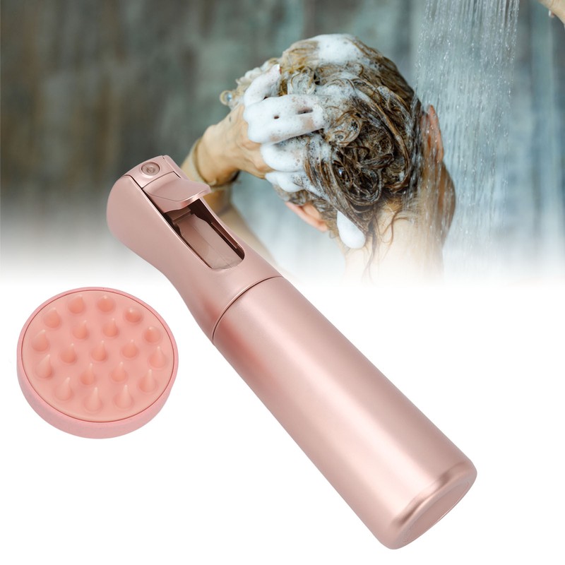 Hair Shampoo Brush Pink 300ml Spray Bottle Silicone Massage Scalp