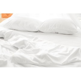 The Plum Blossom Company 100% Organic Cotton Bed Sheets GOTS Certified Fitted Sheets, Flat Sheets and Pillow Cases (Snow White, King - Fitted Sheet)