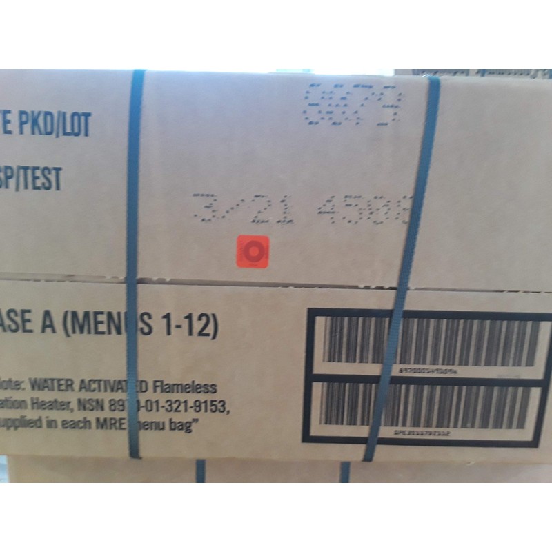 MILITARY MREs BOX A INSP/TEST DATE 03/2021