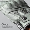 RIDEZ RLG2201-GR-M Motorcycle Genuine Leather Gloves, Smartphone Compatible, Men's Protector,