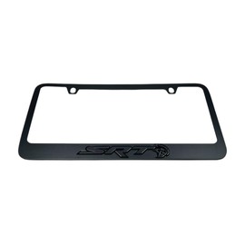 Eurosport Daytona- Compatible with -, SRT with Hellcat Charcoal UV Direct on Black Acrylic - Black License Plate Frame