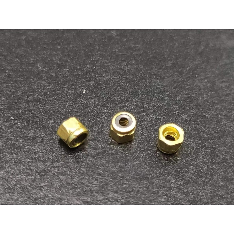 LEEFAI 24 Pcs Gold Fingerboard Self Lock Nuts for Fingerboard
