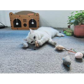 Andiker 8Pcs Cat Mouse Toys, Plush Catnip Toys Self-Play Soft Cat Mice Toy Catch and Bite to Kill Boring Time Interactive Kitten Toy for Indoor Cats and Kitten