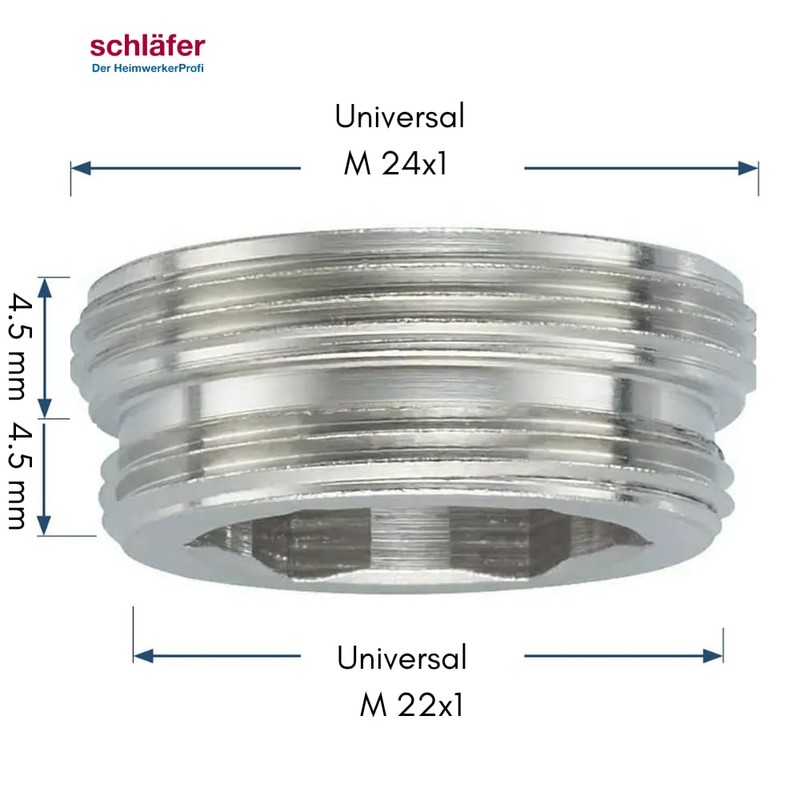 Schläfer 632513 | Pack of 3 M24 x 1 Outer/M22