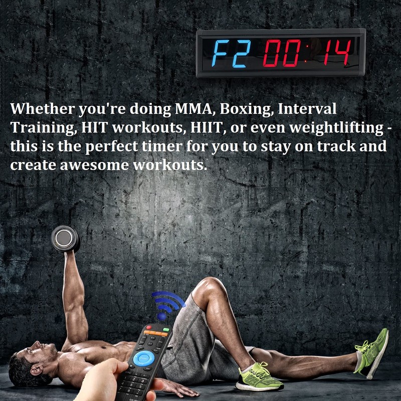 BTBSIGN Workout Timer Wall Interval Clock Count Down/Up Stopwatch with