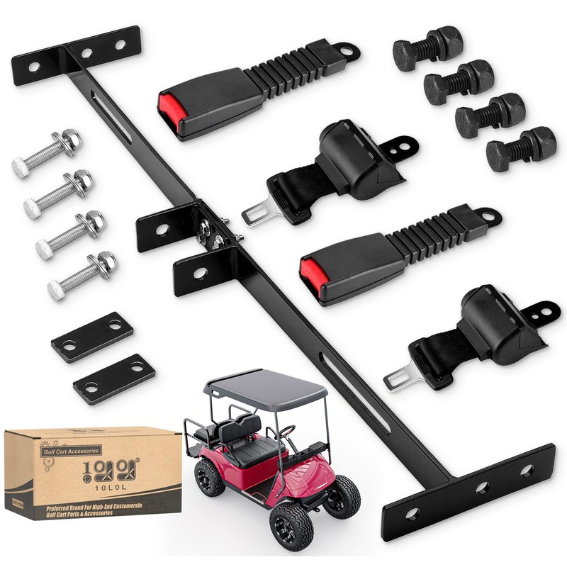 10L0L 2 Passenger Universal Golf Cart Seat Belt Bracket Kit