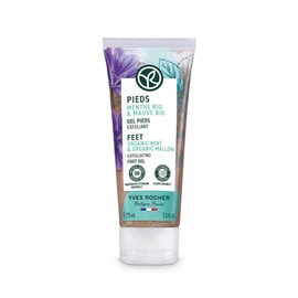 Yves Rocher Exfoliating Foot Gel (Mint & Mallow) | Reduce Calluses and Smooth Dry, Rough Skin | Softens and Smoothes Feet | All Skin Types, Tube 75 ml