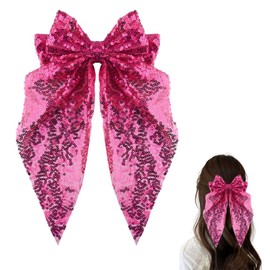 Hair Bow Tie Sparkly Hair Accessories for Women Girls Glitter Bow Hair Clip for Long Short Hair Birthday Hairpins Large Hair Bows for Girls Women Glitter Hair Clips Sequins Bows for Hair