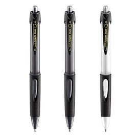 uni-ball SN-220 Power Tank Retractable Ballpoint Pen - 1.0mm - 2 x Black Barrel, 1 x White Barrel - 3 Pack