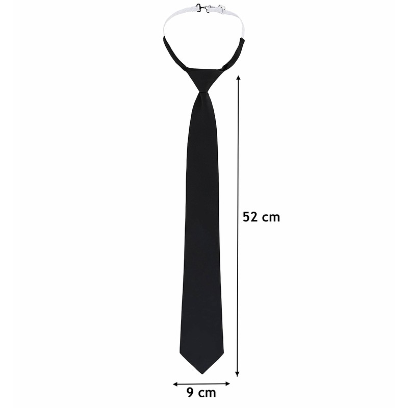 DESERMO Adjustable security tie black with elastic band, safety tie