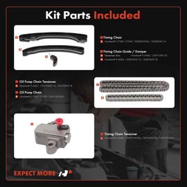 A-Premium 6-PC Engine Timing Chain Kit Compatible with Nissan Versa 2015-2019, Versa Note 2015-2019 - DOHC, L4 1.6L Replace# 130701HC0A, 130853HC1A
