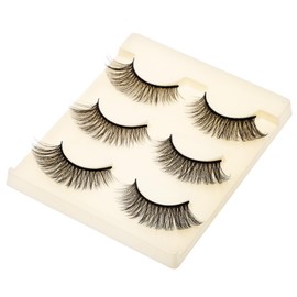 FOMIYES Long-lasting Natural False Eye Lashes 3 Pack Fluffy Charming Lightweight Seamless Look