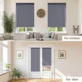 May in Color 100% Blackout Roller Window Shades, 30"x72" Free-Stop Pull Down Shades for Windows with Thermal Insulated Waterproof Fabric, Roller Blinds for Indoor Windows, Office, Home, Deep Grey