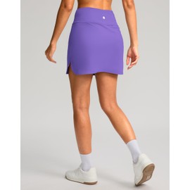 SANTINY Women's Golf Skirts Skorts High Waisted Tennis Skirt Athletic Workout Casual Skorts for Woman with Short Pockets(Deep Lavender_L)