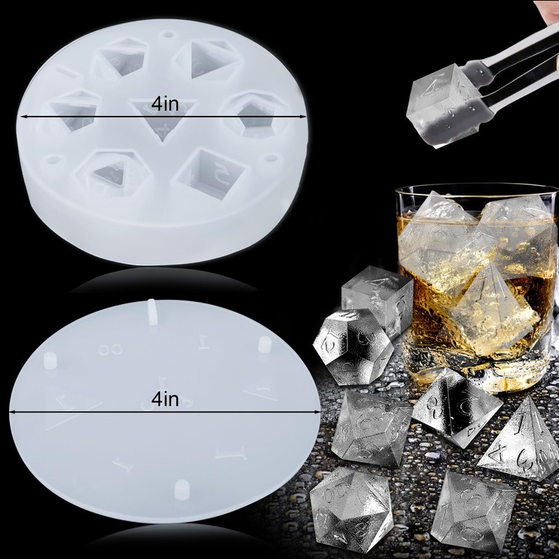 Juome Dice Shaped Ice Cube Mold for Whisky, DND Dice