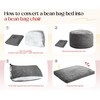 Hobestluk Bean Bag Chair Convertible Beanbag Chairs for Adults, 3