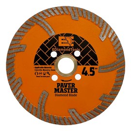4.5" Paver Master Diamond Blades for Concrete Pavers, Roofing Tile, and Granite, 8mm Segment Height, Dry or Wet, 7/8"-5/8" Quad Holes