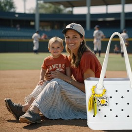 Sports Wooden Beads Charms for Bogg Bag Accessories Softball Mom,Softball Mom Accessories For Decor Bogg Bag Tassel Backpack Handbag Tote Rubber Beach Bag Gifts For Women