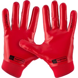 Grip Boost Raptor 2.0 Red Padded Men's Football Gloves with Boost Plus Grip Technology - Size: Medium, Color: Red