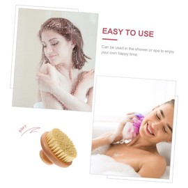 Housoutil Comfortable Shower Brush Exfoliating Skin Scrubber with Ergonomic Handle for Full Body Cleansing and Refreshing Massage for Daily Use