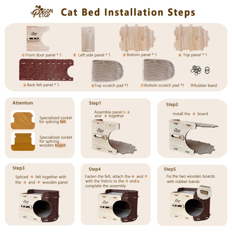 GONPETGP Cat Beds for Indoor Cats, Cat House Cave with