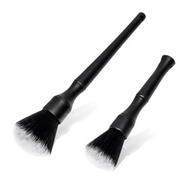 Amexo 2 Pieces Detailing Brushes, Ultra Soft Detailing Brush Auto Interior Detail Brush Car Detailing Brushes Set for Car Motorcycle Bike Cleaning Vents Dash Trim