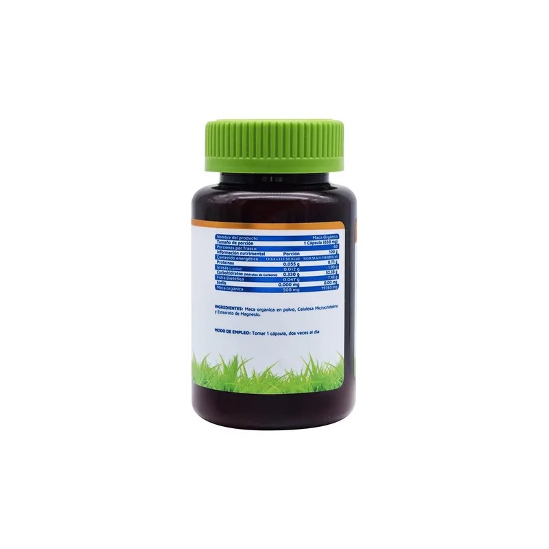 Suplemento Alimenticio De Maca Organica Vidanat 60 Caps
